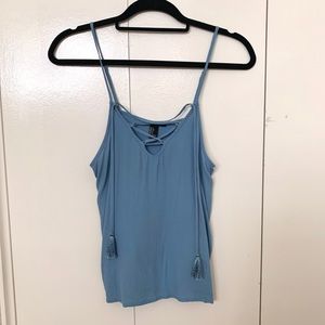 Baby blue lace up top